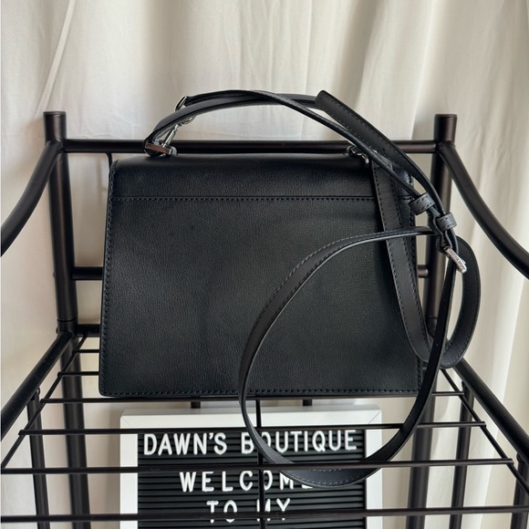 Black/Grey Michael Kors Leather Satchel. L 9 1/2” W 3 1/4” H 7” - Picture 3 of 7